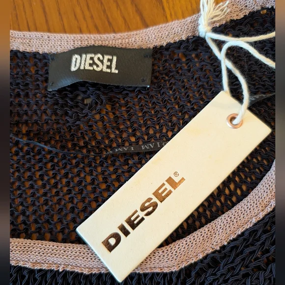 Diesel Black Mesh Tank Top, Size M - NEW - Picture 8 of 9